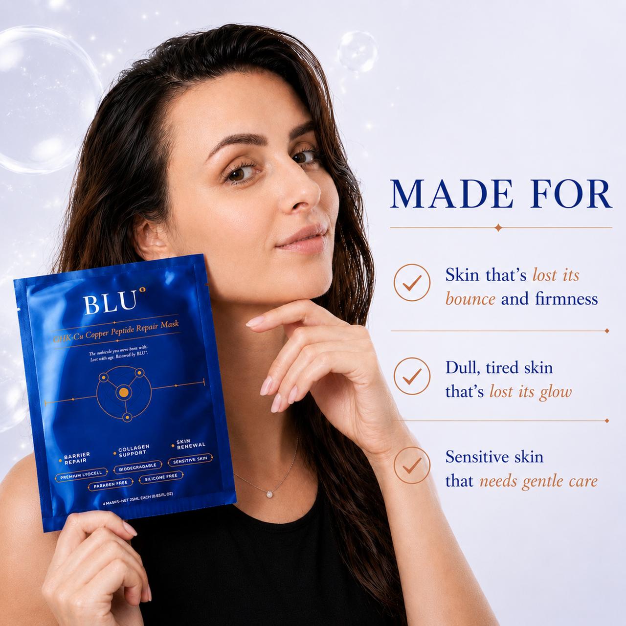GHK-Cu Copper Peptide Repair Mask — 4 Pack