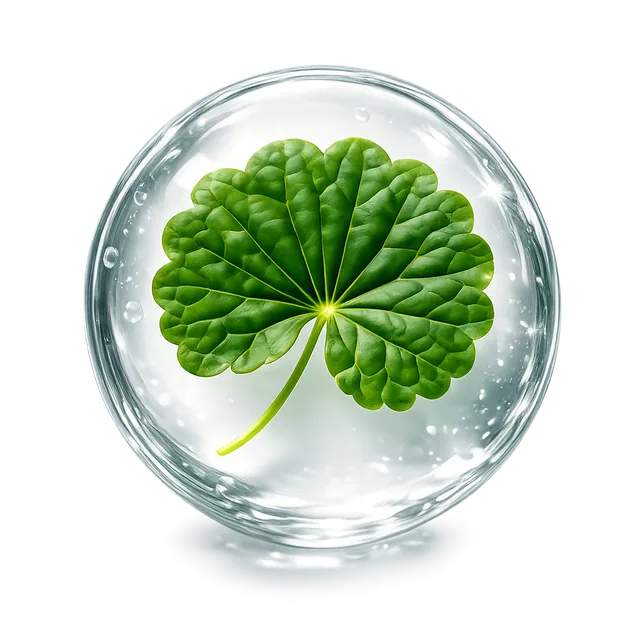 Centella Asiatica leaf in petri dish