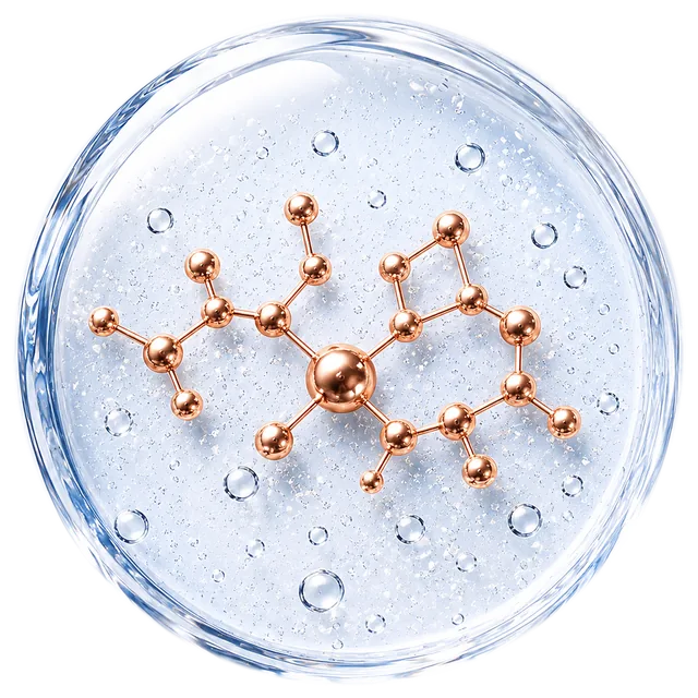 GHK-Cu copper peptide molecule in glass sphere